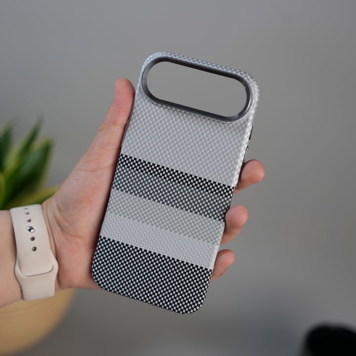 iPhone 17 Air Carbon Fiber Texture Design Hard Pc MagSafe Case Cover GrayBlackLine Design
