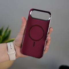 iPhone 17 Air Carbon Fiber Texture Design Hard Pc MagSafe Case Cover GrayBlackLine Design