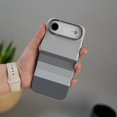 iPhone 17 Air Carbon Fiber Texture Design Hard Pc MagSafe Case Cover GrayBlackLine Design