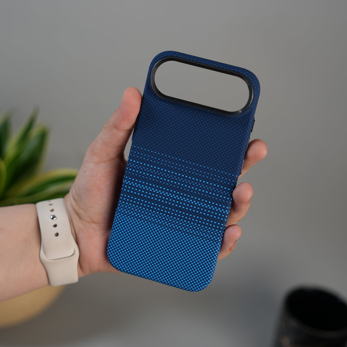 iPhone 17 Air Carbon Fiber Texture Design Hard Pc MagSafe Case Cover BlueDot