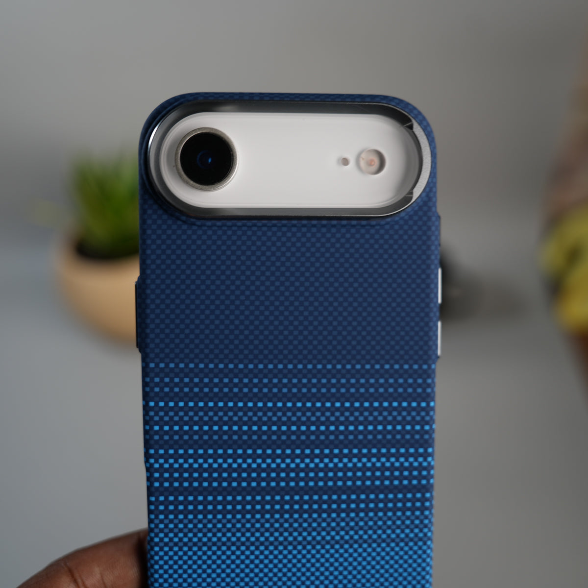iPhone 17 Air Carbon Fiber Texture Design Hard Pc MagSafe Case Cover BlueDot