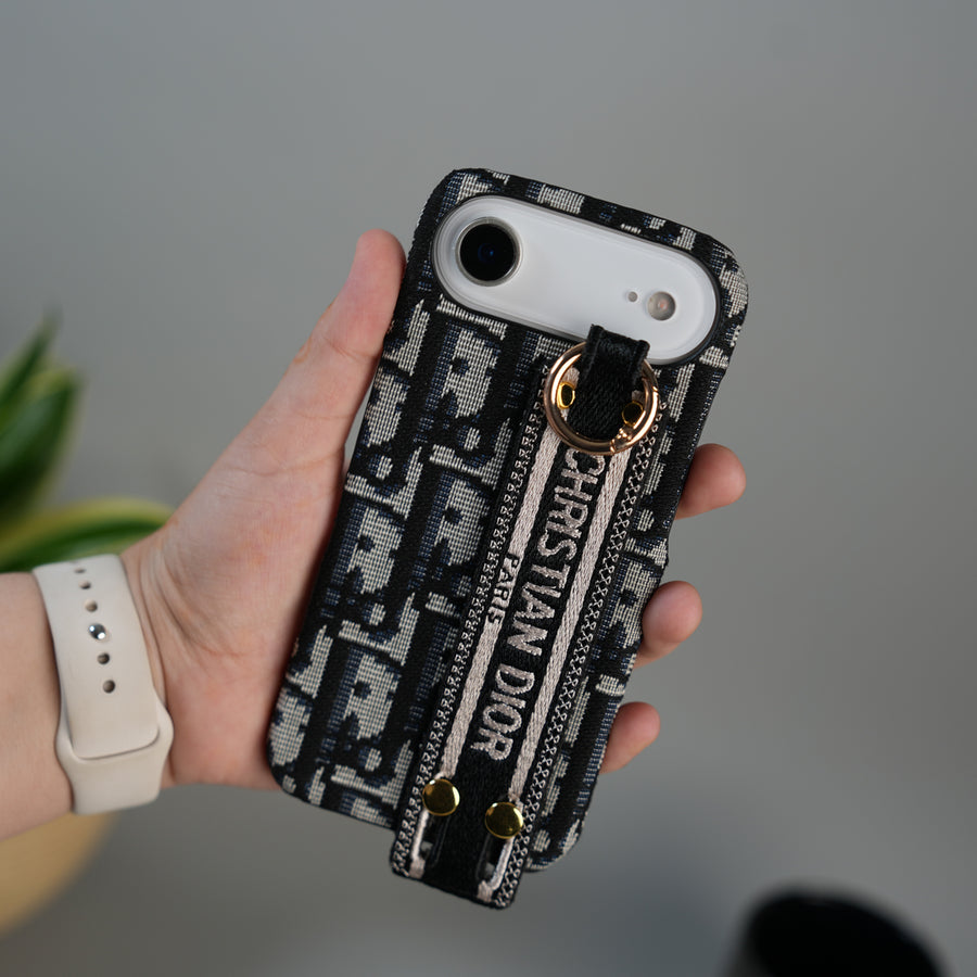 iPhone 17 Air Luxury Brand CD Belt Pattern Case Cover (Blue)