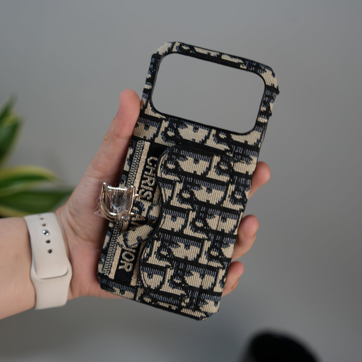 iPhone 17 Series luxury Brand CD Card Holder Case Cover (Blue)