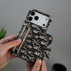 iPhone 17 Series luxury Brand CD Card Holder Case Cover (Blue)