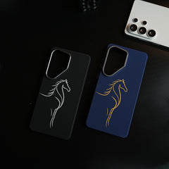 Horse Line-Art Patterned Case for Galaxy S26 Ultra | Magsafe Compatibility