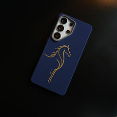 Horse Line-Art Patterned Case for Galaxy S26 Ultra | Magsafe Compatibility