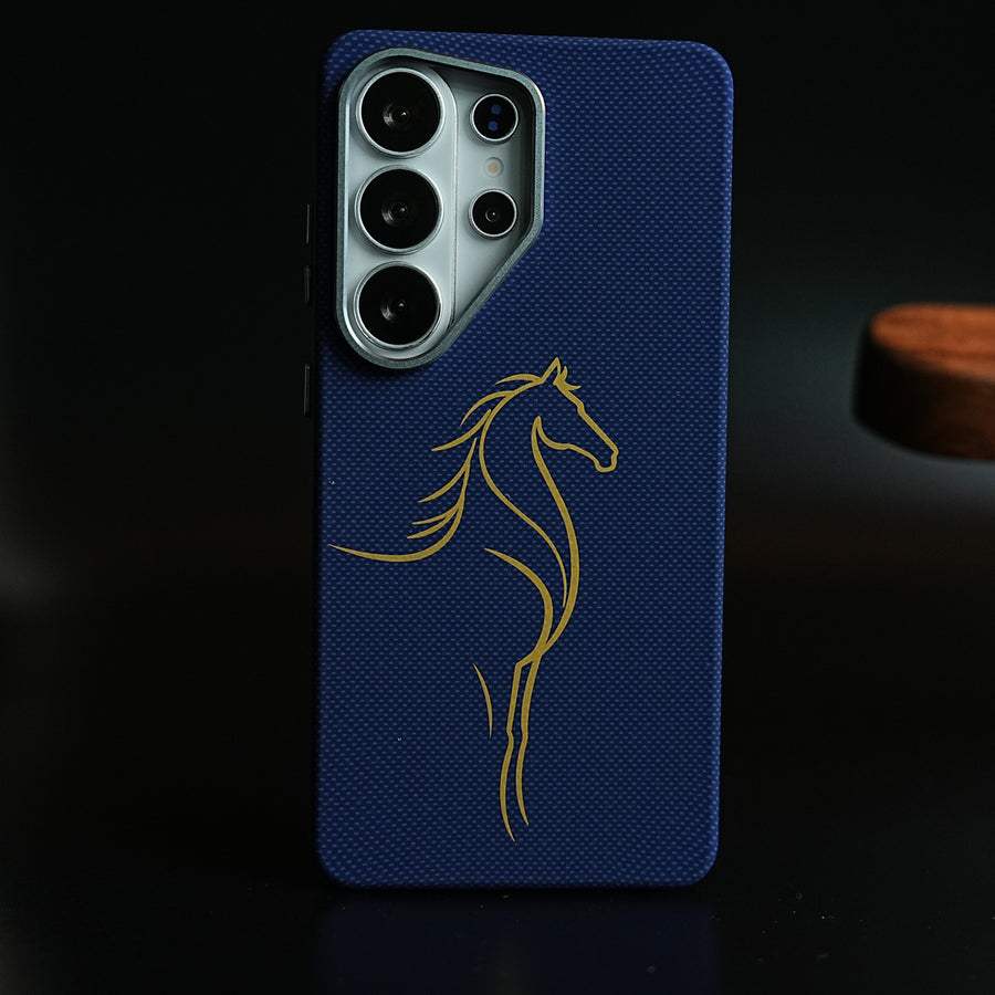 Horse Line-Art Patterned Case for Galaxy S26 Ultra | Magsafe Compatibility