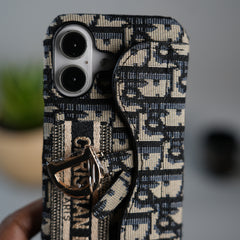 iPhone 17 luxury Brand CD Card Holder Case Cover (Blue)