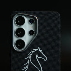 Horse Line-Art Patterned Case for Galaxy S26 Ultra | Magsafe Compatibility