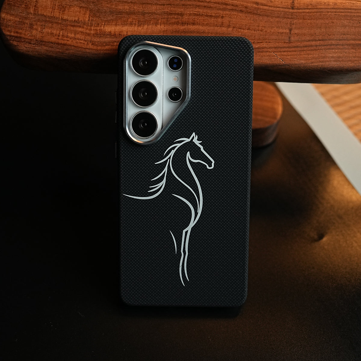 Horse Line-Art Patterned Case for Galaxy S26 Ultra | Magsafe Compatibility