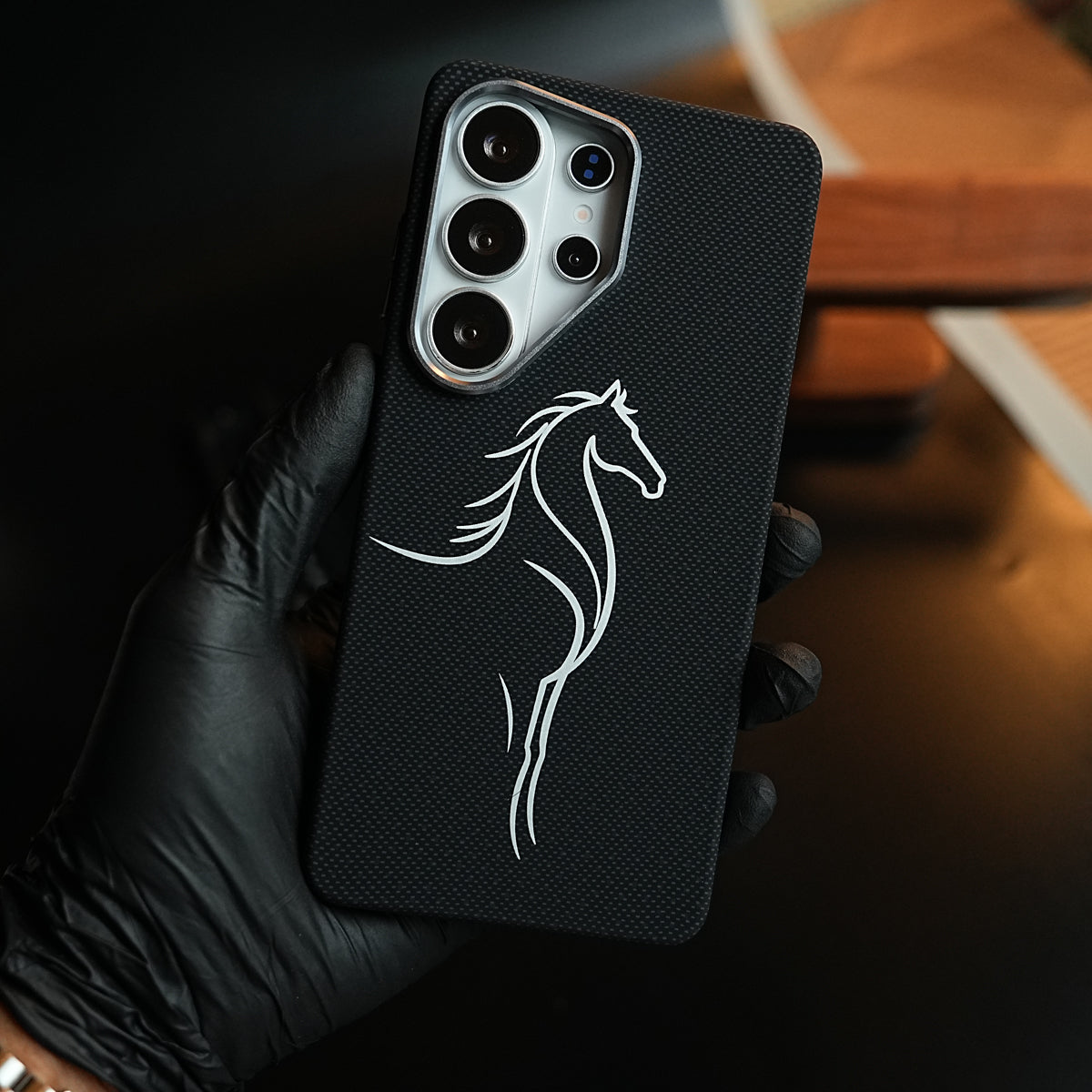 Horse Line-Art Patterned Case for Galaxy S26 Ultra | Magsafe Compatibility