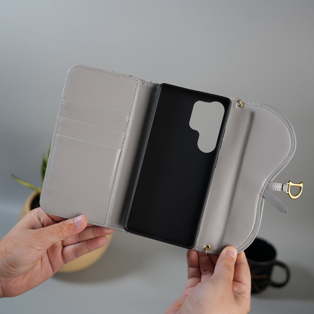 Galaxy S25 Ultra luxury Brand CD Card Wallet Sling Case Cover