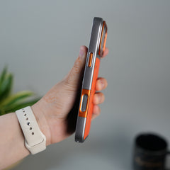 iPhone 17 Pro Metalic Grip Case with Camera Protection | MagSafe Supported Card Holder Back Cover