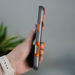iPhone 17 Pro Metalic Grip Case with Camera Protection | MagSafe Supported Card Holder Back Cover