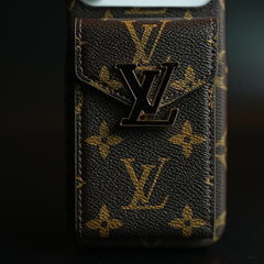 Monogram Stitched Wallet Case for iPhone 17 Series | Detachable Crossbody Strap