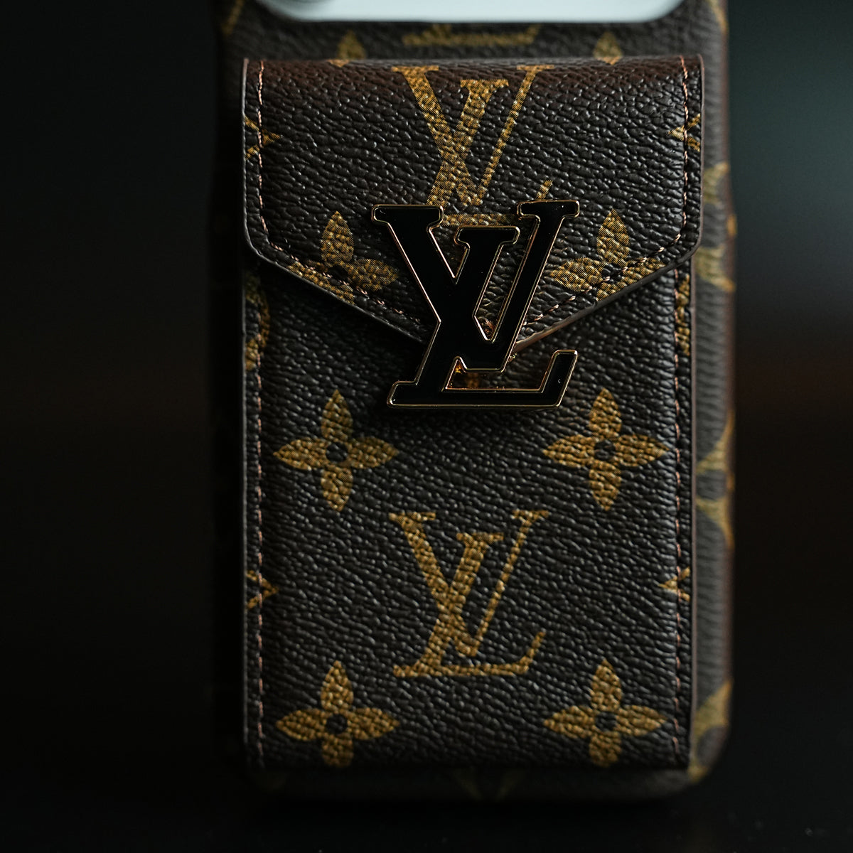 Monogram Stitched Wallet Case for iPhone 17 Series | Detachable Crossbody Strap