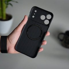 iPhone 17 Series Carbon Fiber Slim Case | Ultra-Thin Magnetic Charging Ring Cover