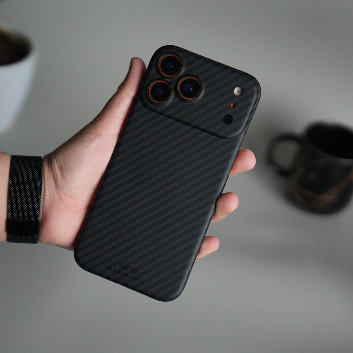 iPhone 17 Series Carbon Fiber Slim Case | Ultra-Thin Magnetic Charging Ring Cover