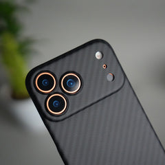 iPhone 17 Series Carbon Fiber Slim Case | Ultra-Thin Magnetic Charging Ring Cover