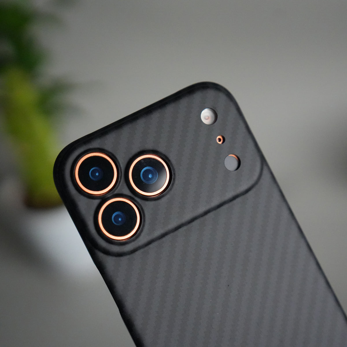 iPhone 17 Series Carbon Fiber Slim Case | Ultra-Thin Magnetic Charging Ring Cover