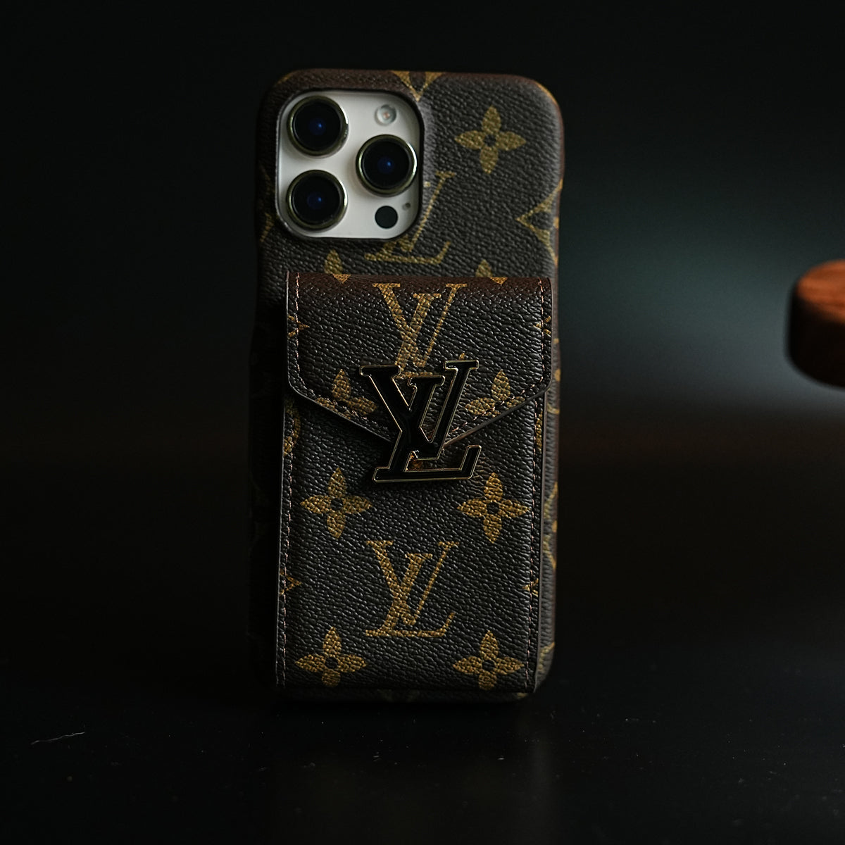 Monogram Stitched Wallet Case for iPhone 16 Series | Detachable Crossbody Strap