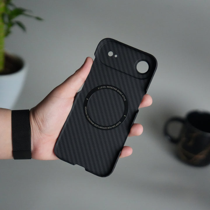 iPhone 17 Air Carbon Fiber Slim Case | Ultra-Thin Magnetic Charging Ring Cover