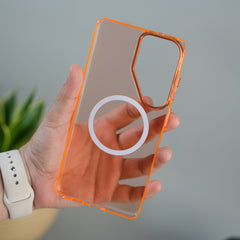 Galaxy S26 Ultra Non Yellowing Transparent MagSafe Back Cover with Magnetic Ring & Camera Protection