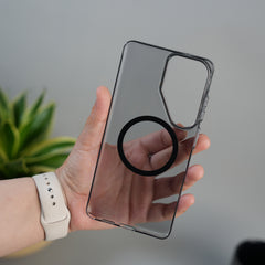 Galaxy S26 Ultra Non Yellowing Transparent MagSafe Back Cover with Magnetic Ring & Camera Protection
