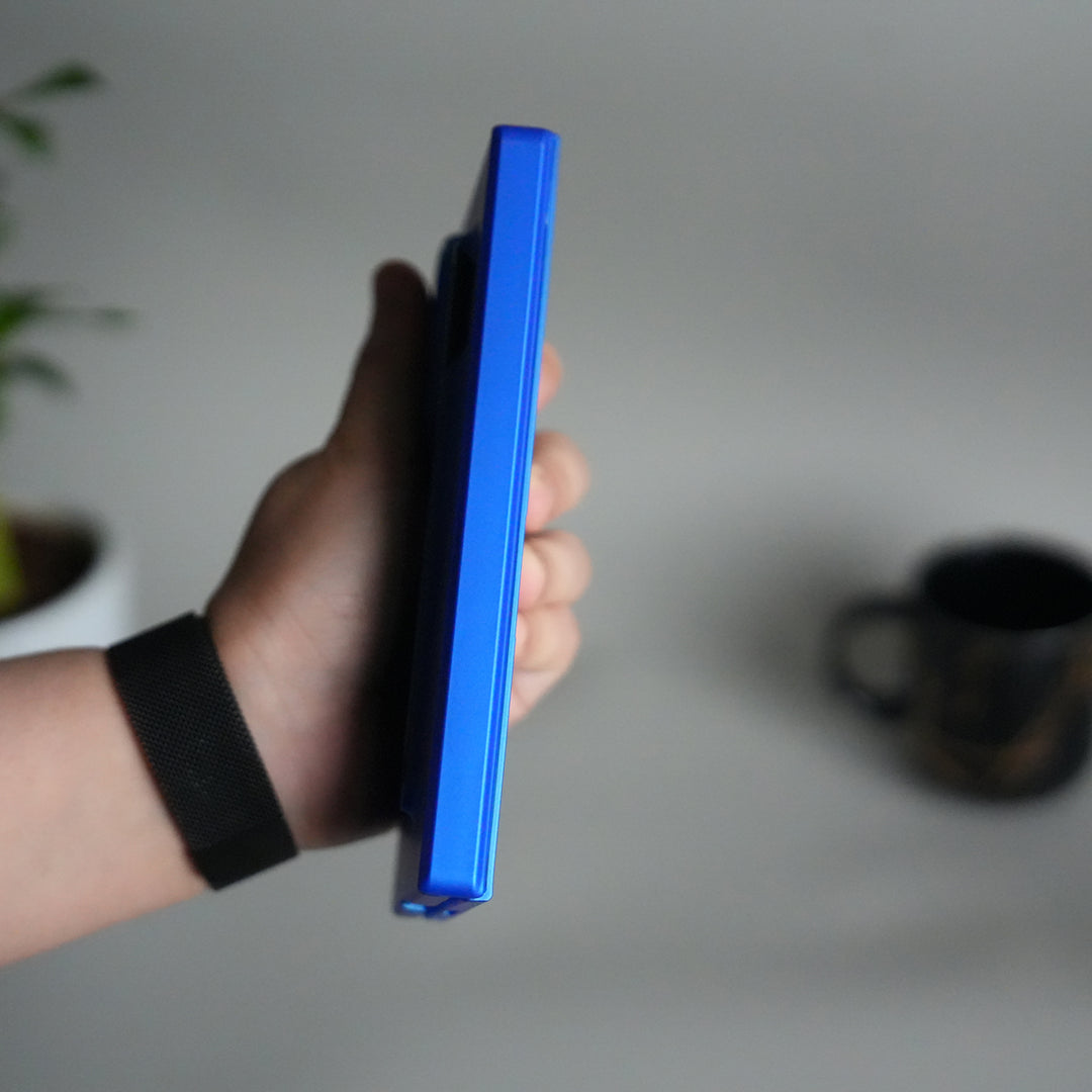 Galaxy Z Fold 7 Case with S-Pen Slot & Front Glass | Matte Hard Back Cover | Blue