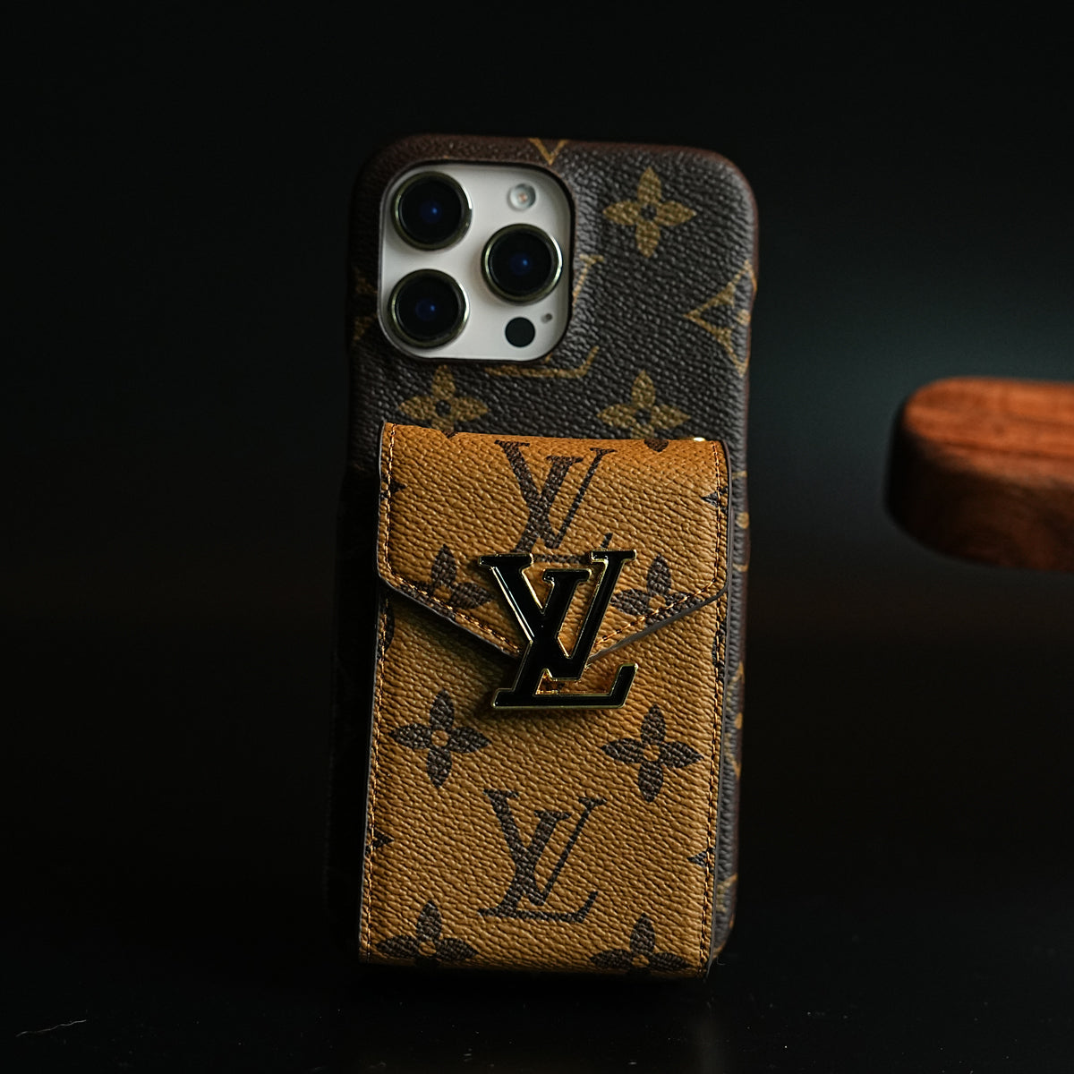 Monogram Stitched Wallet Case for iPhone 16 Series | Detachable Crossbody Strap