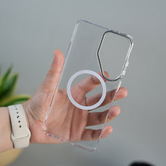 Galaxy S26 Ultra Non Yellowing Transparent MagSafe Back Cover with Magnetic Ring & Camera Protection