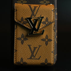 Monogram Stitched Wallet Case for iPhone 16 Series | Detachable Crossbody Strap