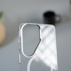 Galaxy S26 Ultra Non Yellowing Transparent MagSafe Back Cover with Magnetic Ring & Camera Protection