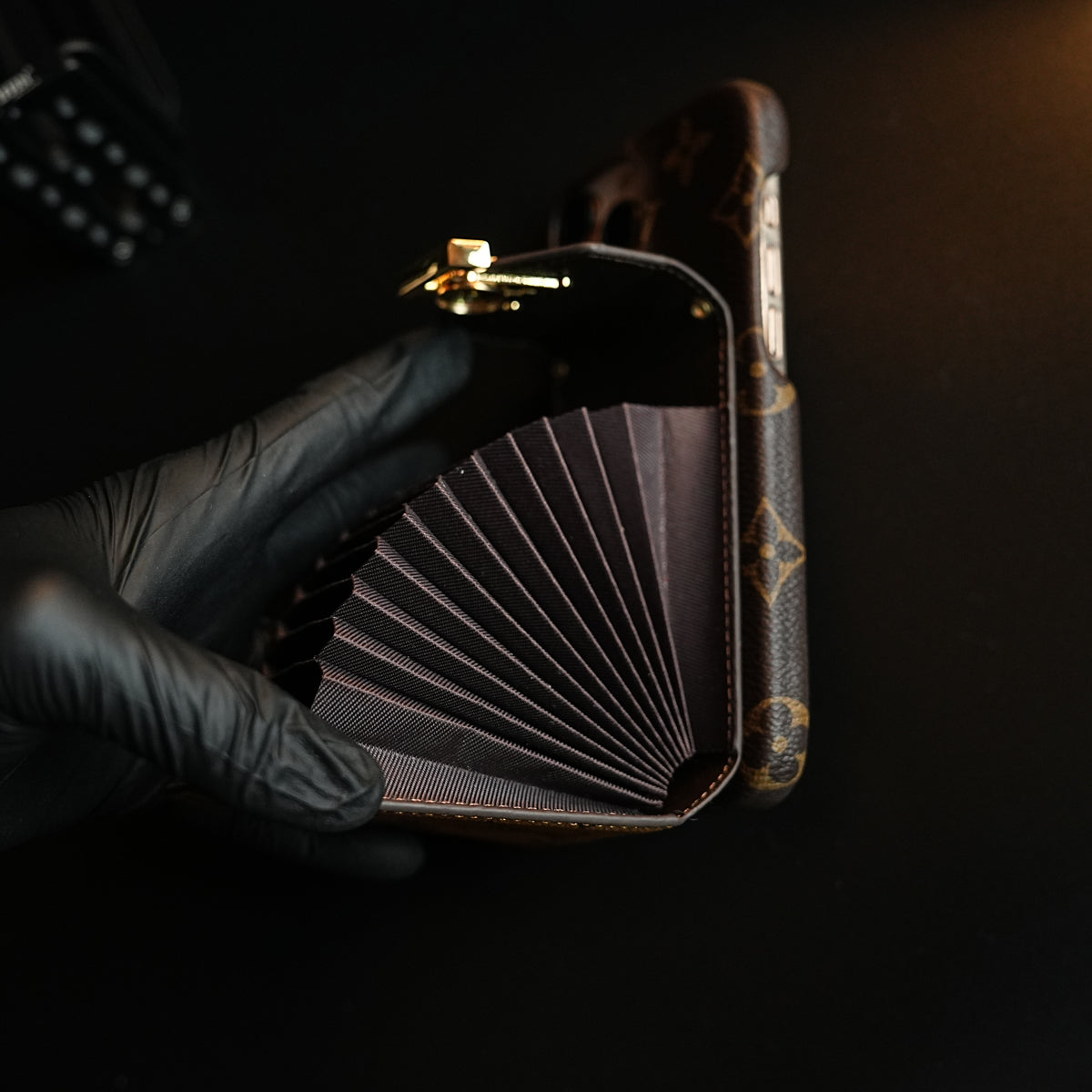 Monogram Stitched Wallet Case for iPhone 16 Series | Detachable Crossbody Strap