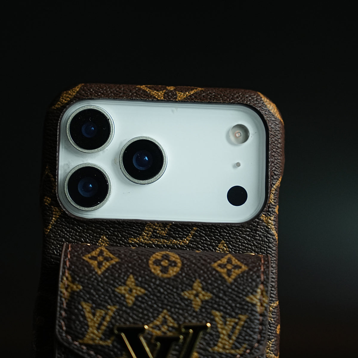 Monogram Stitched Wallet Case for iPhone 17 Series | Detachable Crossbody Strap