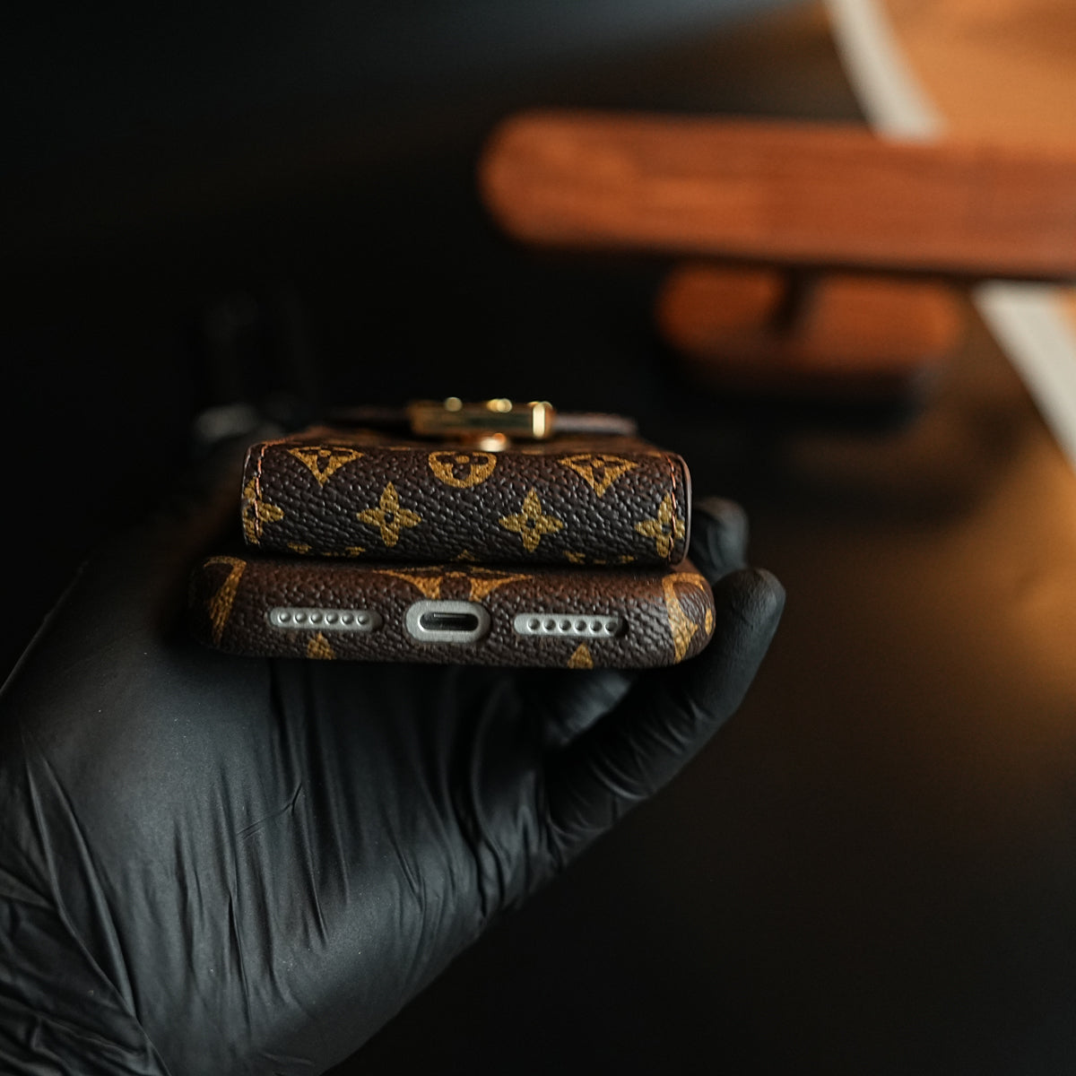 Monogram Stitched Wallet Case for iPhone 17 Series | Detachable Crossbody Strap