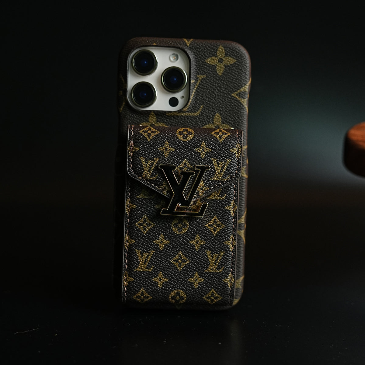 Monogram Stitched Wallet Case for iPhone 16 Series | Detachable Crossbody Strap
