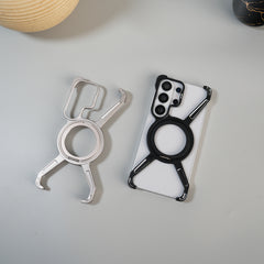 Galaxy S26 Ultra X Shape Aluminum Metal Rotating Kickstand Frameless Design Magsafe Case