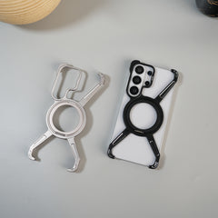 Galaxy S26 Ultra X Shape Aluminum Metal Rotating Kickstand Frameless Design Magsafe Case