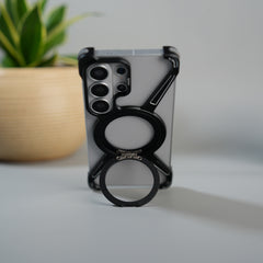 Galaxy S26 Ultra X Shape Aluminum Metal Rotating Kickstand Frameless Design Magsafe Case