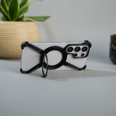 Galaxy S26 Ultra X Shape Aluminum Metal Rotating Kickstand Frameless Design Magsafe Case