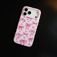 Pink Ribbon Case for iPhone 17 Series | Heart Designer Cover