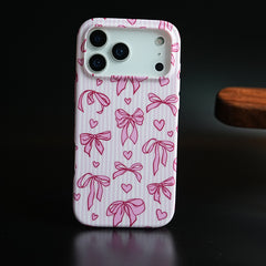 Pink Ribbon Case for iPhone 17 Series | Heart Designer Cover