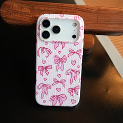 Pink Ribbon Case for iPhone 17 Series | Heart Designer Cover
