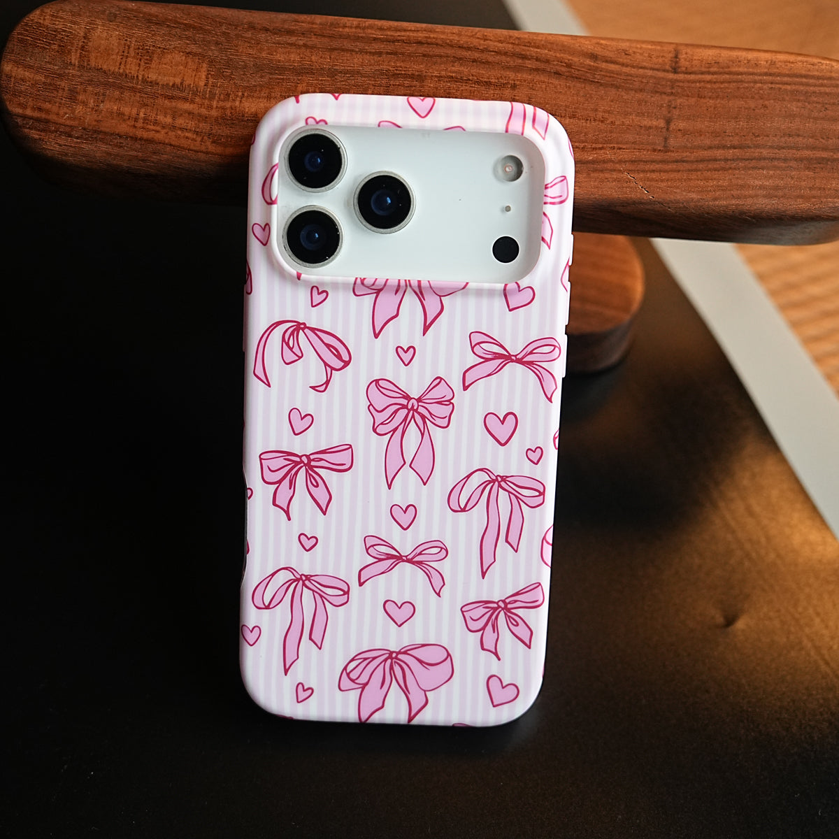 Pink Ribbon Case for iPhone 17 Series | Heart Designer Cover