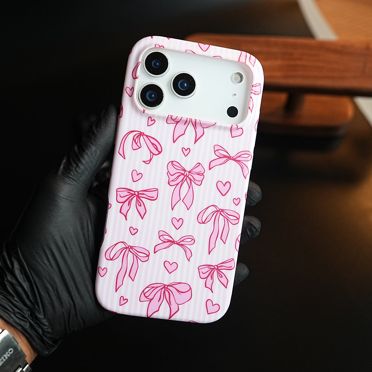Pink Ribbon Case for iPhone 17 Series | Heart Designer Cover