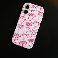 Pink Ribbon Case for iPhone 17 Series | Heart Designer Cover