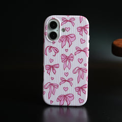 Pink Ribbon Case for iPhone 17 Series | Heart Designer Cover