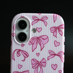 Pink Ribbon Case for iPhone 17 Series | Heart Designer Cover