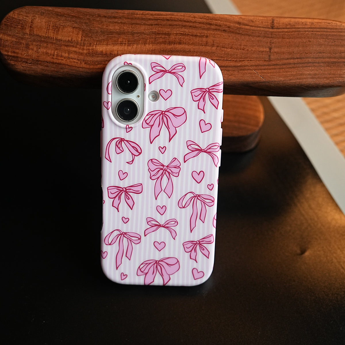 Pink Ribbon Case for iPhone 17 Series | Heart Designer Cover